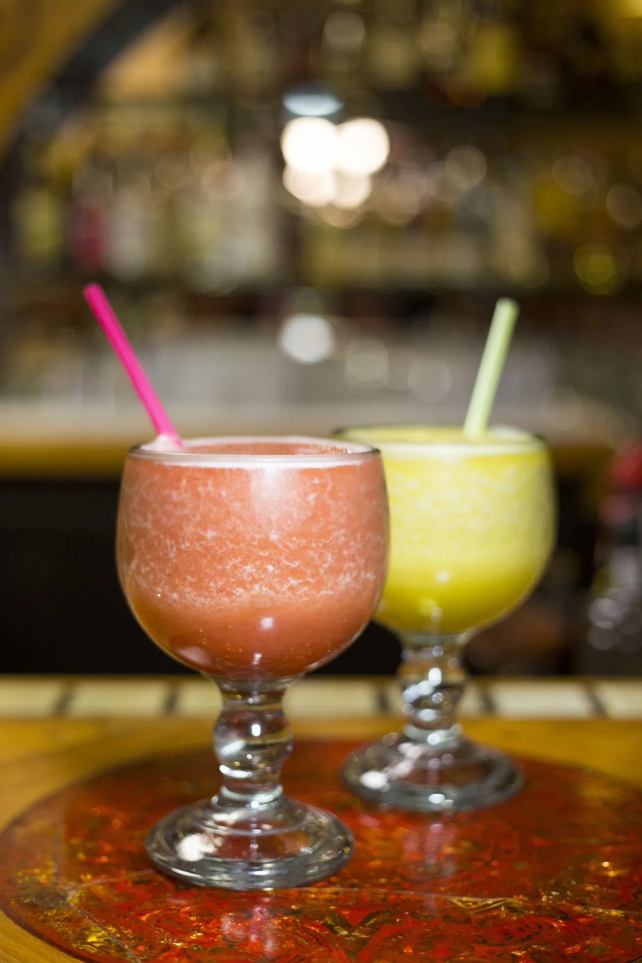 Strawberry and mango margaritas at La Fuente restaurant